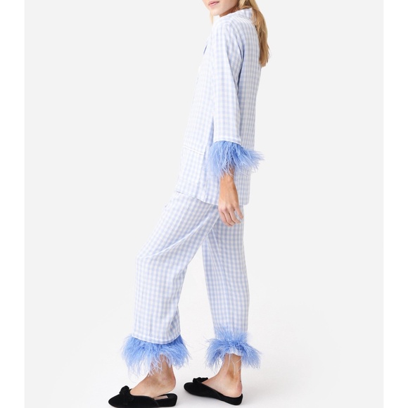 SLEEPER Party Pajama Set Checkered & Feathered XL - Picture 3 of 16